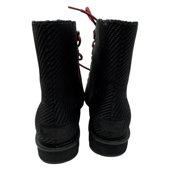 Sorel Phoenix Short Lace Waterproof Black Leather Boots Size 9