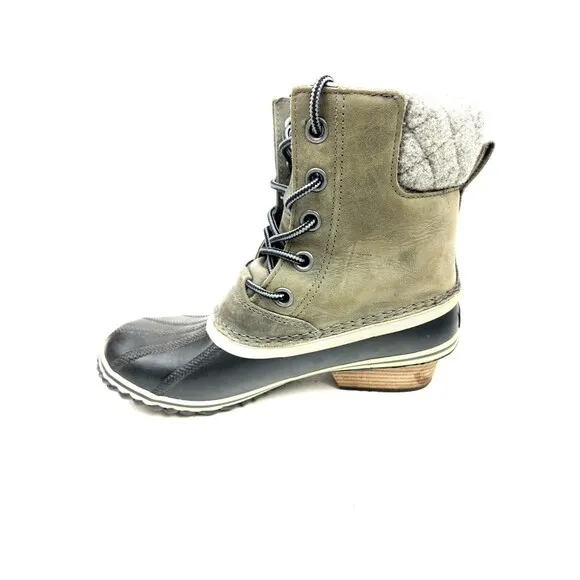 Sorel Slimpack II Lace Up Snow Boots Duck Leather Rubber Women's 9 Waterproof