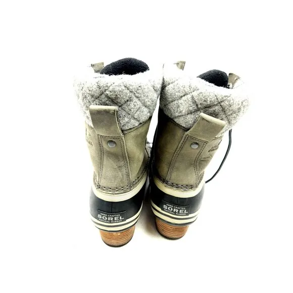 Sorel Slimpack II Lace Up Snow Boots Duck Leather Rubber Women's 9 Waterproof