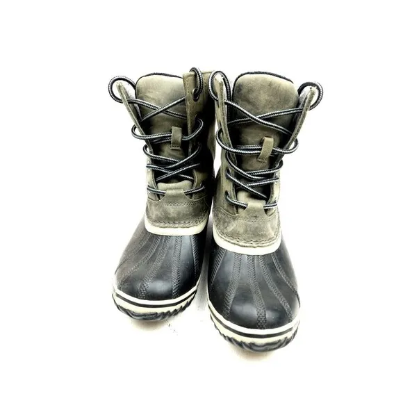 Sorel Slimpack II Lace Up Snow Boots Duck Leather Rubber Women's 9 Waterproof