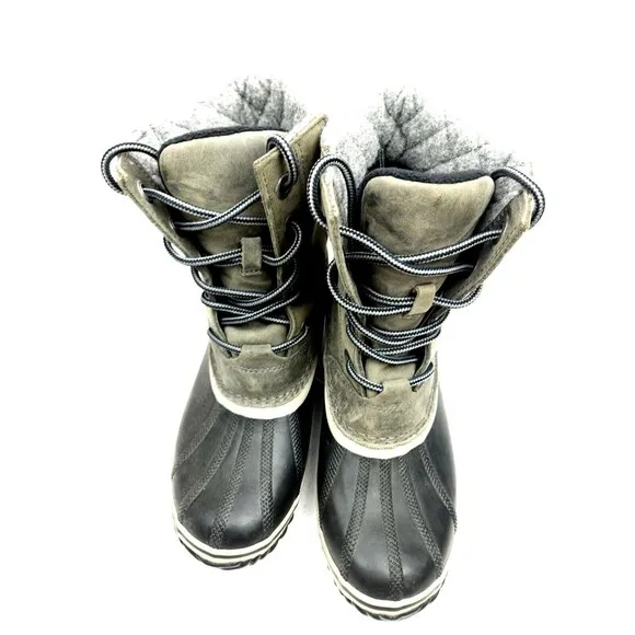 Sorel Slimpack II Lace Up Snow Boots Duck Leather Rubber Women's 9 Waterproof