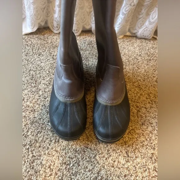 Sorel Slimpack Tall II Equestrian Waterproof Riding Boots Womens 9 Gray Black