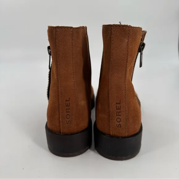 Sorel Taffy Leather Emelie II Zip Waterproof Boot Brown Boots Women’s 8