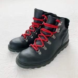 Sorel Unisex Madson Waterproof Hiker Boots, Black / Red
