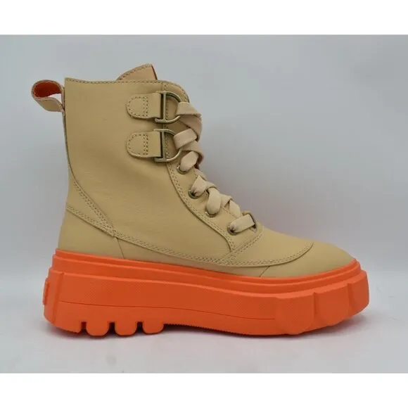 Sorel Womens Size 8.5 Caribou X Ceramic Orange Waterproof Leather Platform Boots