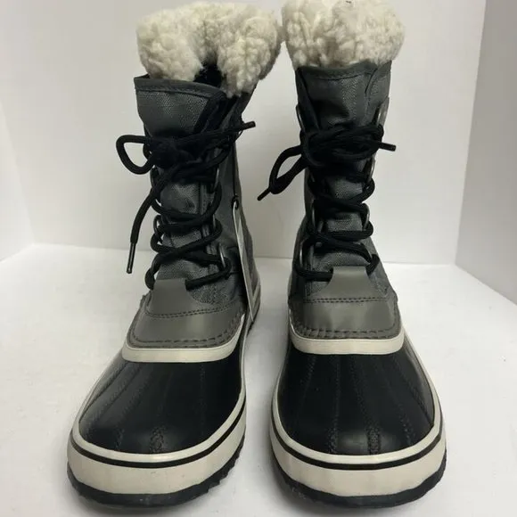 Sorel Women's Winter Carnival, Gray Waterproof Boots, Size 7.5 M