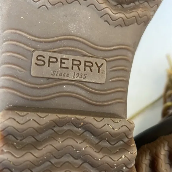 Sperry Brown Leather &amp; Rubber Waterproof Boots Size 7