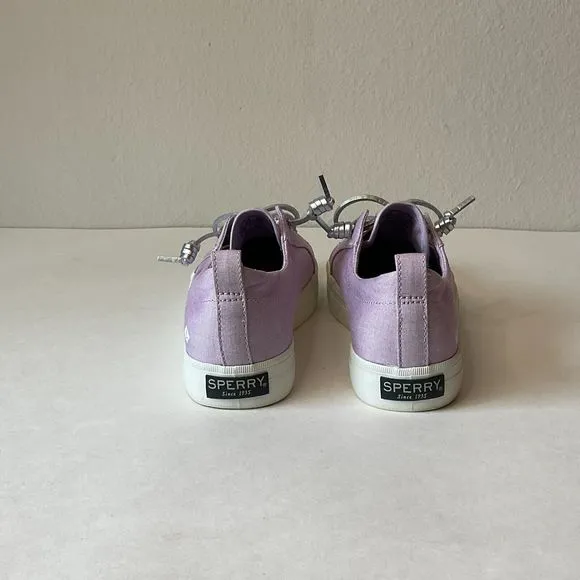 Sperry Crest Vibe Girls‎ Kids Size 3.5M Sneakers Shoes Purple Silver EUC