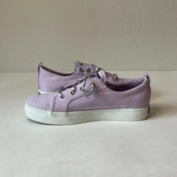 Sperry Crest Vibe Girls‎ Kids Size 3.5M Sneakers Shoes Purple Silver EUC