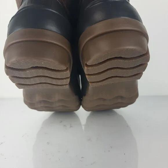 Sperry Top Sider Brown Black Waterproof Leather Rubber Duck Boots size 13