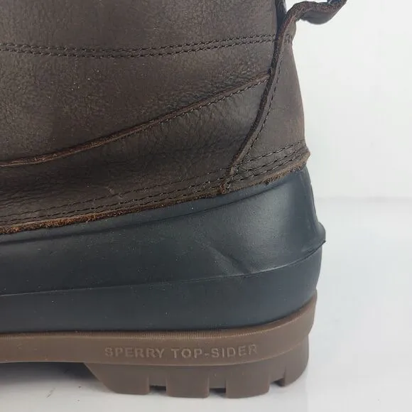 Sperry Top Sider Brown Black Waterproof Leather Rubber Duck Boots size 13
