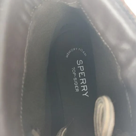 Sperry Top Sider Brown Black Waterproof Leather Rubber Duck Boots size 13