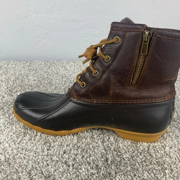 Sperry Top Sider Women's Size 9.5 M Brown Saltwater Duck Rain Ankle Boots