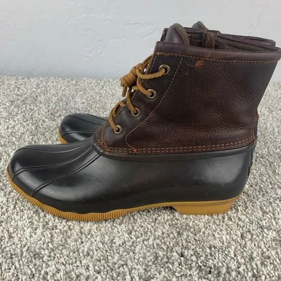 Sperry Top Sider Women's Size 9.5 M Brown Saltwater Duck Rain Ankle Boots