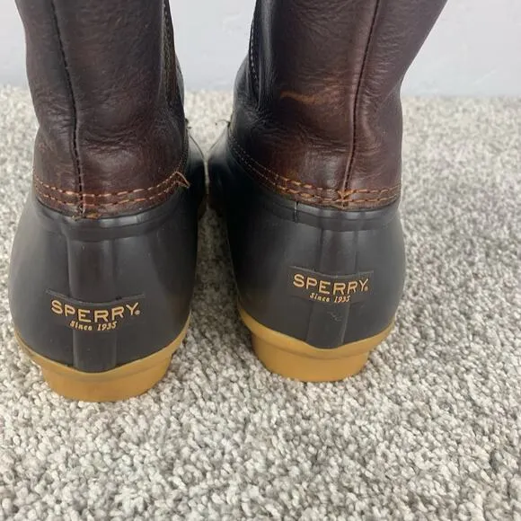 Sperry Top Sider Women's Size 9.5 M Brown Saltwater Duck Rain Ankle Boots