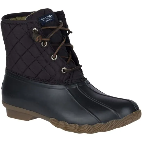 SPERRY WOMEN'S SALTWATER BOOTS, BLACK, 9
