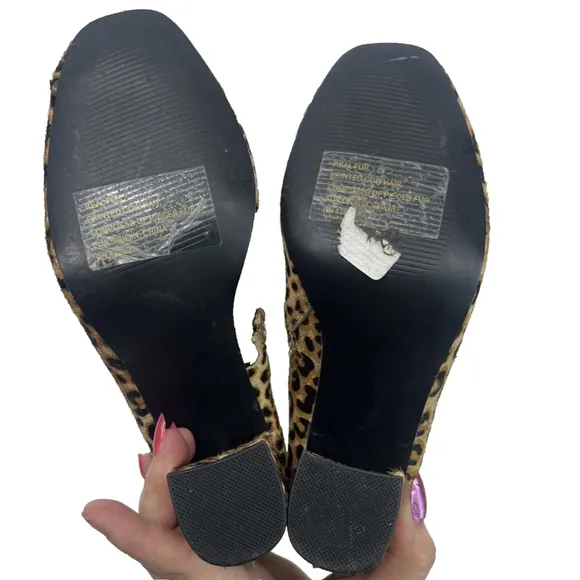 Steve Madden Womens Animal Print Pony Hair Booties Size 8 M Pixie-L Block Heel