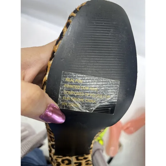 Steve Madden Womens Animal Print Pony Hair Booties Size 8 M Pixie-L Block Heel