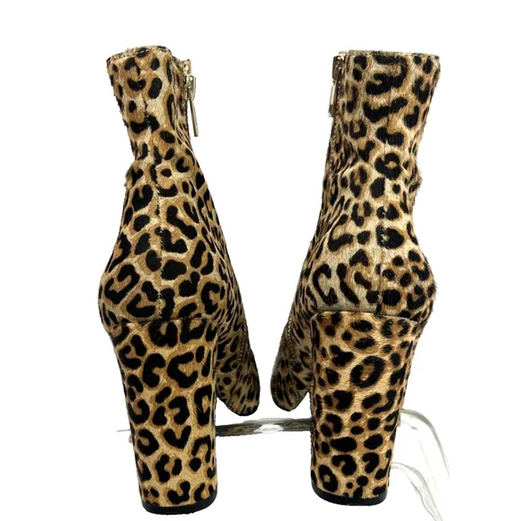 Steve Madden Womens Animal Print Pony Hair Booties Size 8 M Pixie-L Block Heel