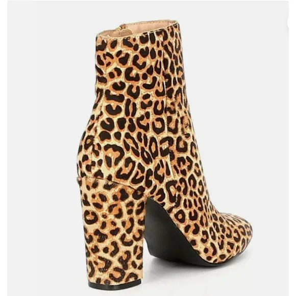 Steve Madden Womens Animal Print Pony Hair Booties Size 8 M Pixie-L Block Heel