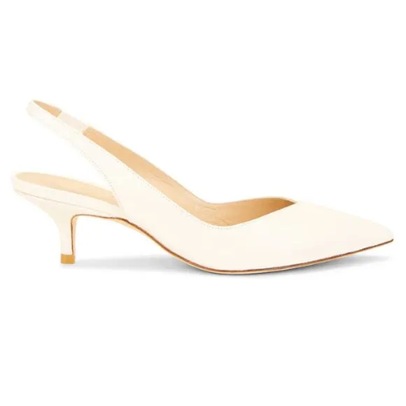 Stuart Weitzman Eva 50 Slingback in Cream Size 8