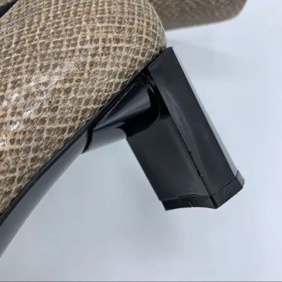 Stuart Weitzman Taupe Natural Diamondback Snakeskin Pumps 8 AAA