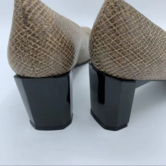 Stuart Weitzman Taupe Natural Diamondback Snakeskin Pumps 8 AAA
