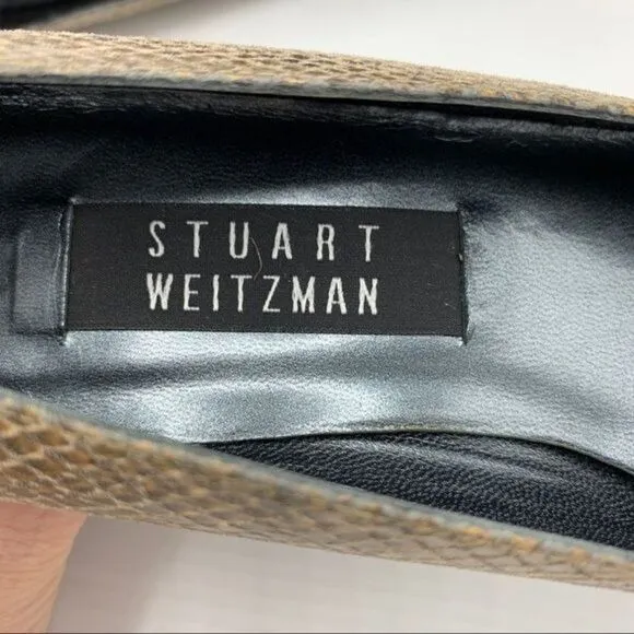 Stuart Weitzman Taupe Natural Diamondback Snakeskin Pumps 8 AAA