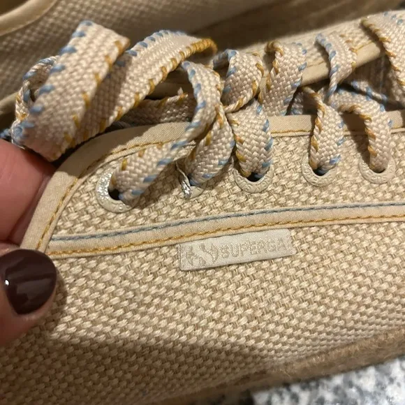 Sugerpga Espadrille Lace Up Flatforms Size 10.5