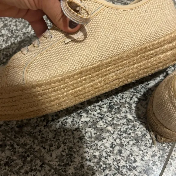 Sugerpga Espadrille Lace Up Flatforms Size 10.5
