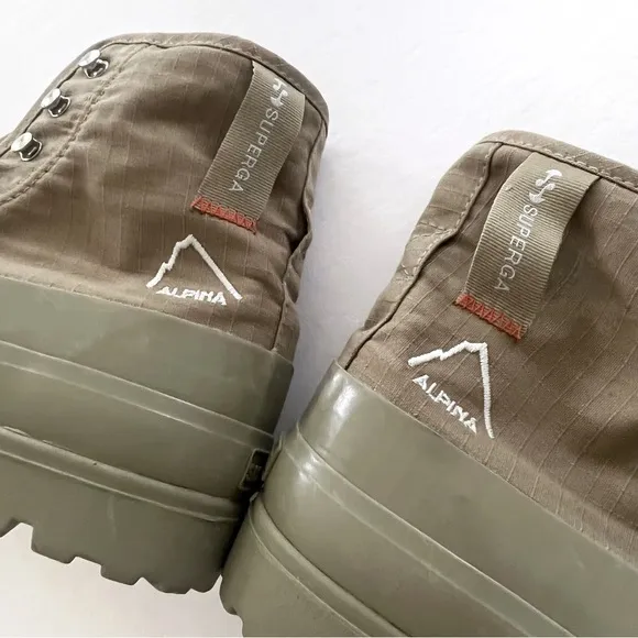 Superga Ankle Boots 2481 Alpina Ripstopgreen Safari Orange Tomato Unisex 7.5 Men