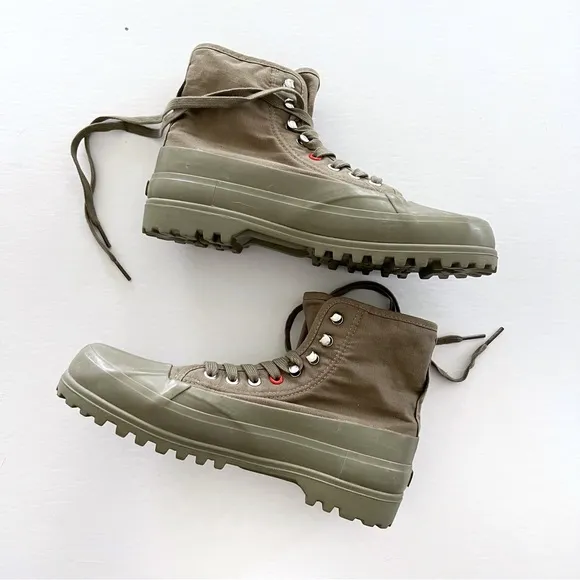 Superga Ankle Boots 2481 Alpina Ripstopgreen Safari Orange Tomato Unisex 7.5 Men