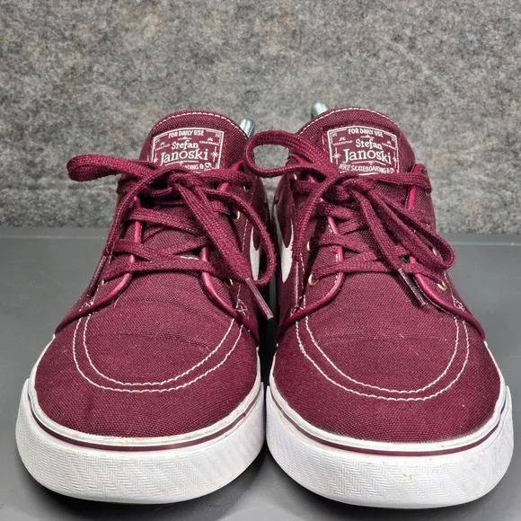 Sz 10 - Nike Stefan Janoski Mens Skateboarding Shoes Sneakers Burgundy