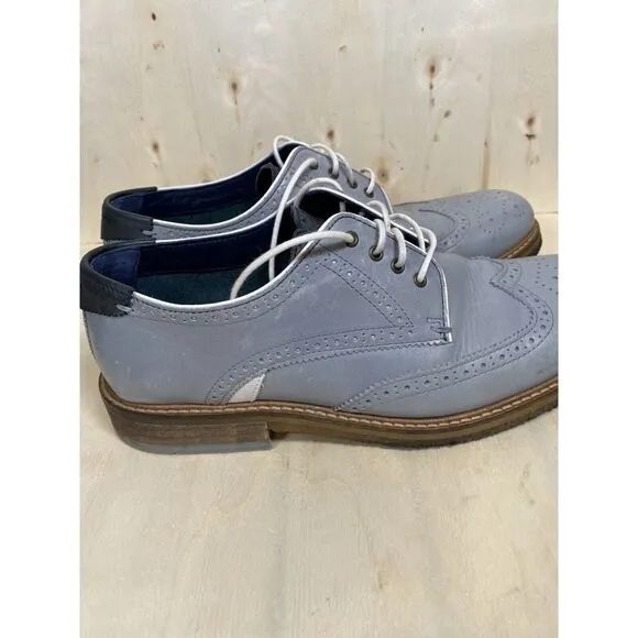 Ted Baker Men's Prycce Blue 9-17409 Leather Lace-up Dress Shoe Wingtip‎ Size 10