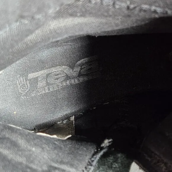 Teva Capistrano Boots Womens 10 Tall Black Waterproof Leather Zip Comfort Casual