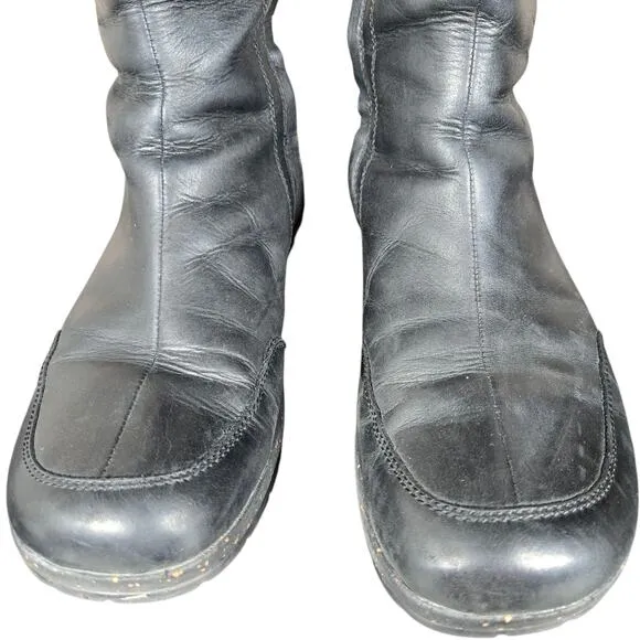 Teva Capistrano Boots Womens 10 Tall Black Waterproof Leather Zip Comfort Casual