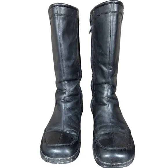 Teva Capistrano Boots Womens 10 Tall Black Waterproof Leather Zip Comfort Casual