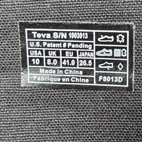 Teva Capistrano Boots Womens 10 Tall Black Waterproof Leather Zip Comfort Casual