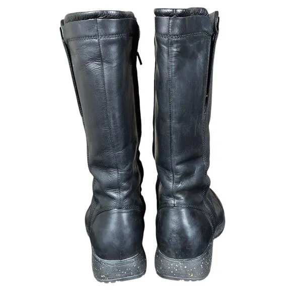 Teva Capistrano Boots Womens 10 Tall Black Waterproof Leather Zip Comfort Casual