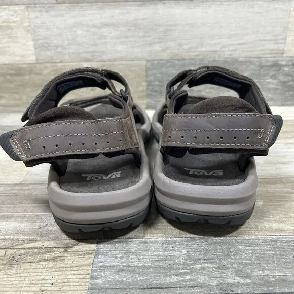 Teva Langdon Sandals Men’s 9 Brown Leather Hiking Trail Waterproof Sport Shoes