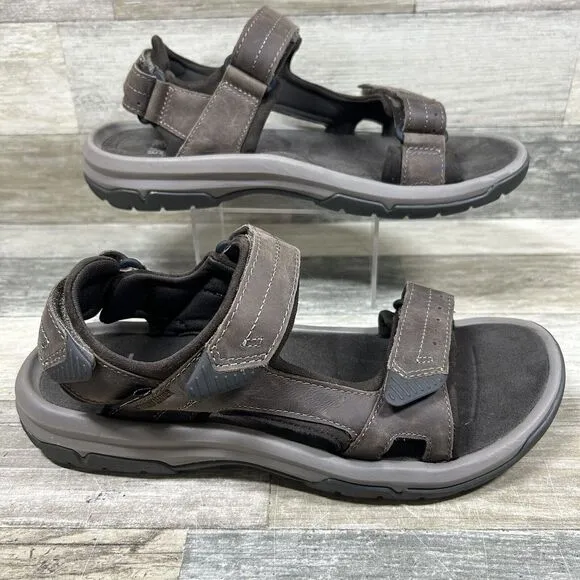 Teva Langdon Sandals Men’s 9 Brown Leather Hiking Trail Waterproof Sport Shoes