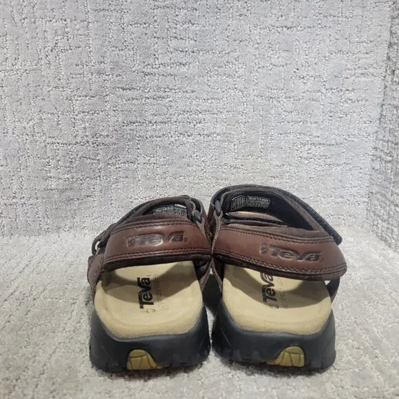 Teva Men's Size US 11 Brown Waterproof Leather Open Toe Sport Hiking Sandals