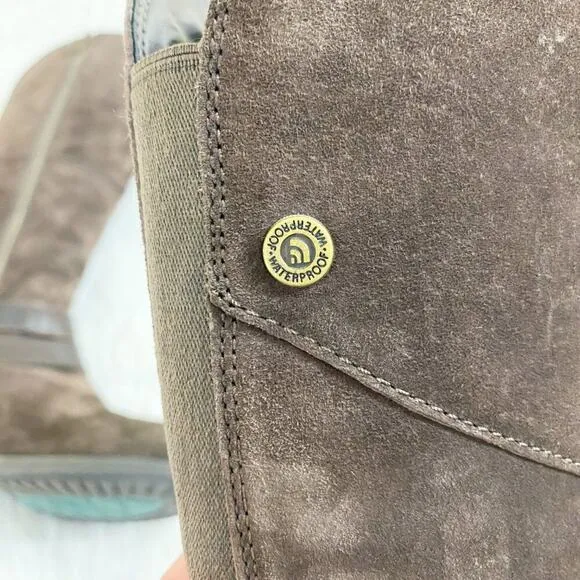The North Face Brown Suede Riding Boots Side Zip Waterproof Women's Size 7 EUC