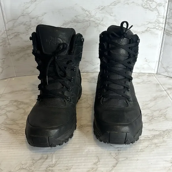 The North Face Chilkat Nylon Triple Black Waterproof Winter Boots mens size 8