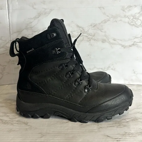 The North Face Chilkat Nylon Triple Black Waterproof Winter Boots mens size 8