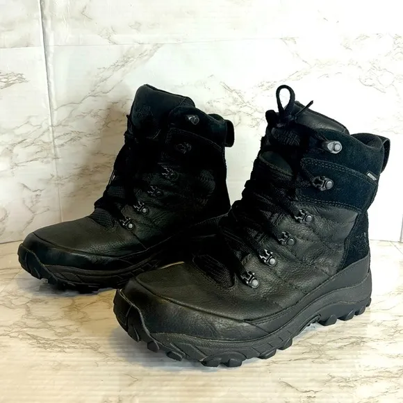 The North Face Chilkat Nylon Triple Black Waterproof Winter Boots mens size 8