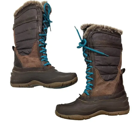 The North Face winter boots women's faux fur lace up padded women's sz 8.5