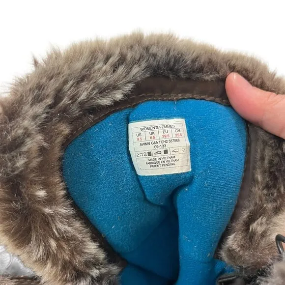The North Face winter boots women's faux fur lace up padded women's sz 8.5
