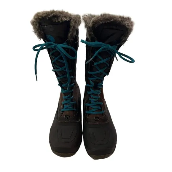 The North Face winter boots women's faux fur lace up padded women's sz 8.5