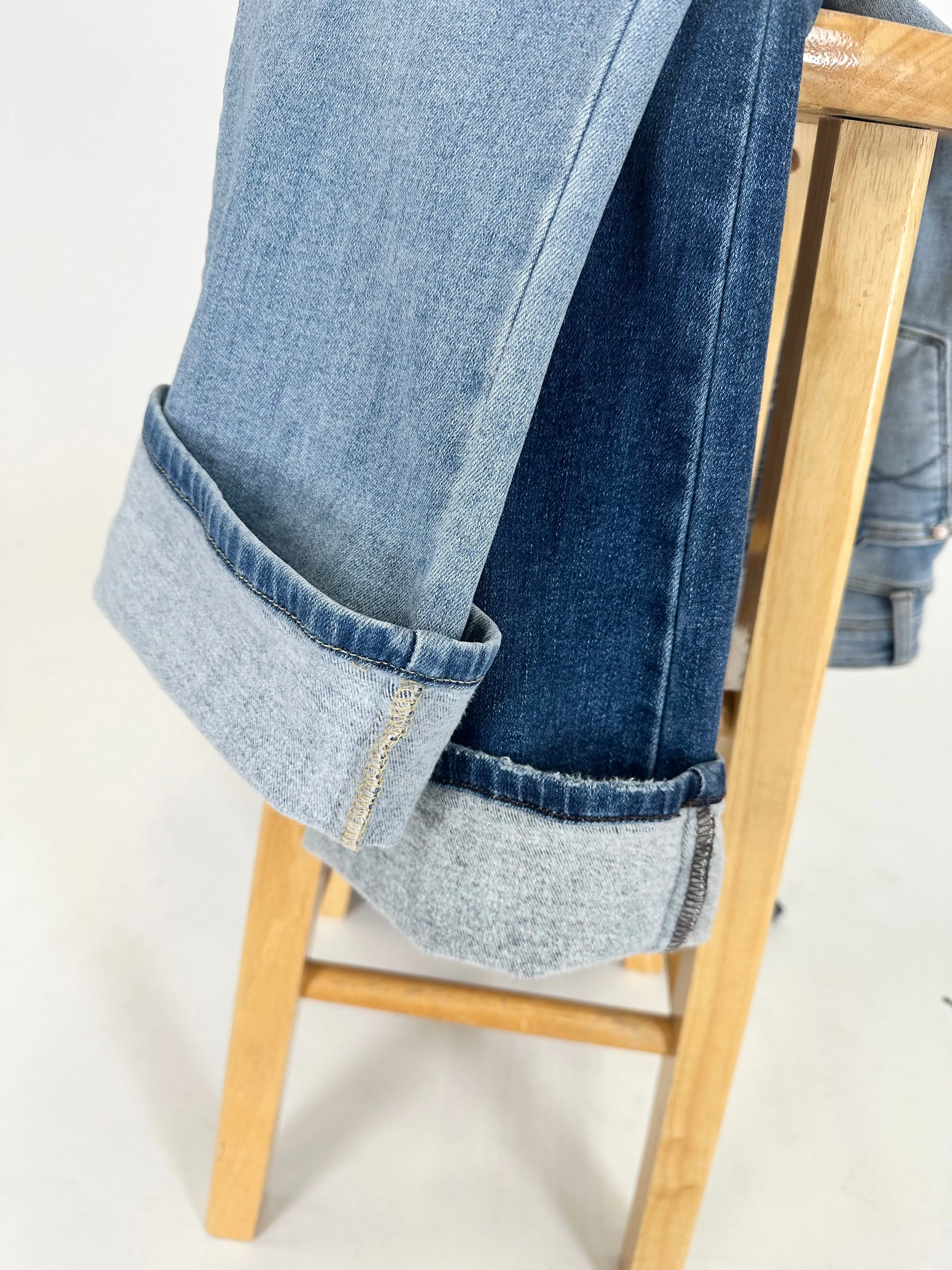 The Paula from Judy Blue: Mid-Rise Thermal Bootcut Denim *Final Sale*